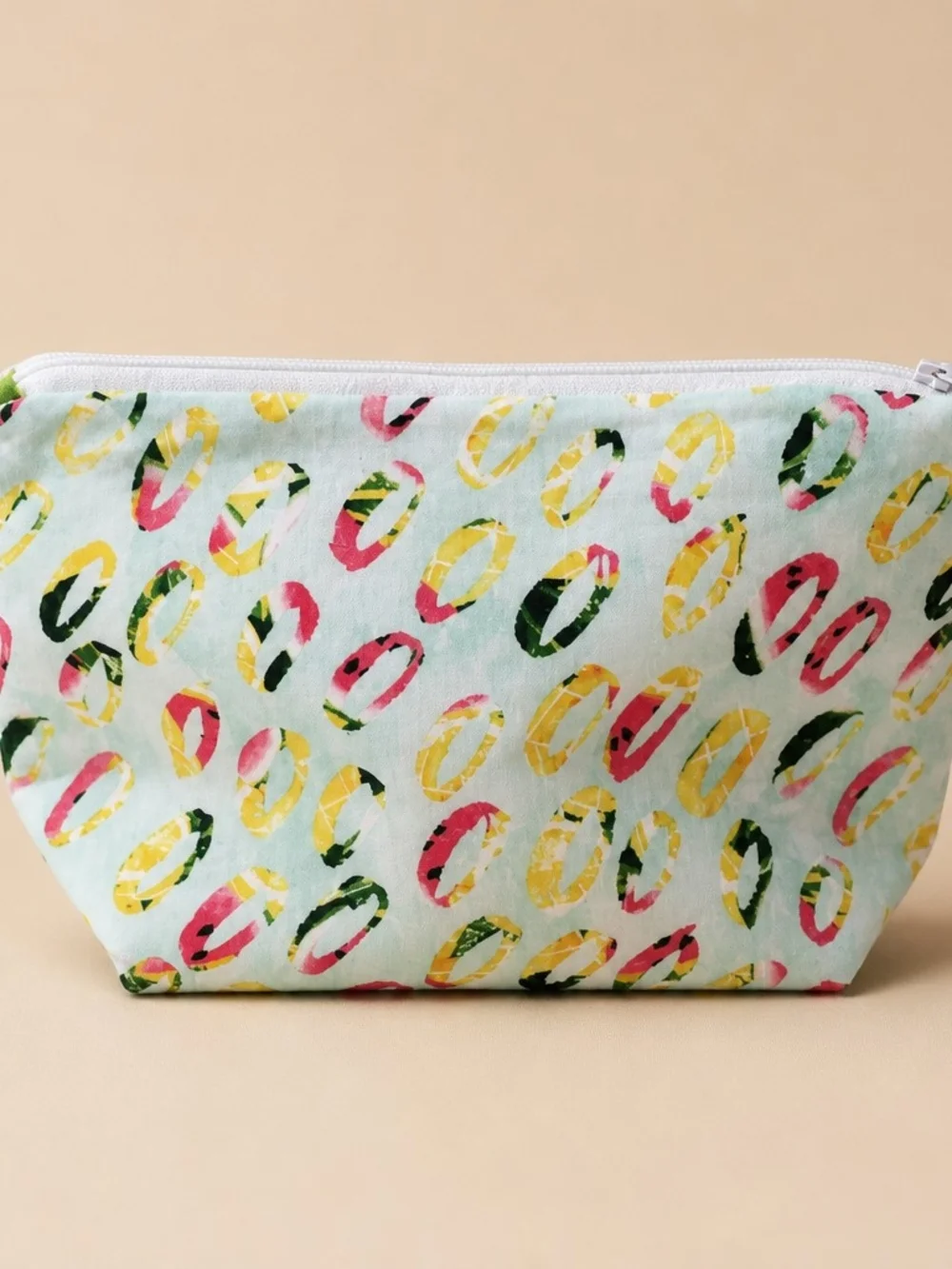 Handmade Multicolor Patterned Zippered Fabric Pouch